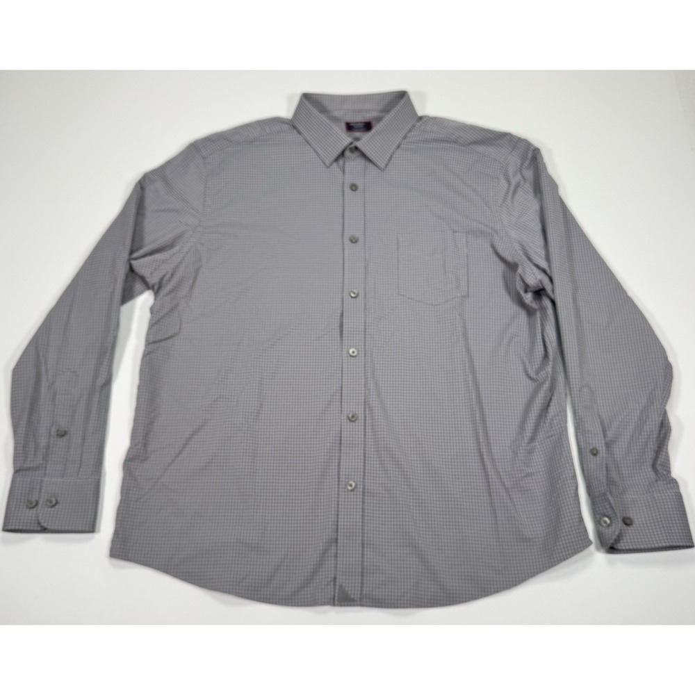 UNTUCKit Mens XXL Gray Plaid Stretch Long Sleeve Button Up Shirt Regular Fit